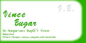 vince bugar business card